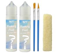 WAN2TLK Masking Fluid for Watercolor Painting - 120ml White with a Paintbrush and Eraser - Art Masking Fluid Pen Watercolor Medium Art Supplies for Artists