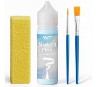 WAN2TLK Masking Fluid for Watercolor Painting - 60ml Blue with a Paintbrush and Eraser - Art Masking Fluid Pen Watercolor Medium Art Supplies for Artists