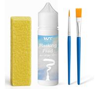 WAN2TLK Masking Fluid for Watercolor Painting - 60ml White with a Paintbrush and Eraser - Art Masking Fluid Pen Watercolor Medium Art Supplies for Artists
