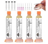 WAN2TLK Solder Flux Kit, 4pcs Soldering Flux with 8 Needles, 4 Pushers, Desoldering Wick - 40 g No Clean Flux Soldering Paste for BGA/IC/CPU/PCB/SMD Repair and DIY Projects