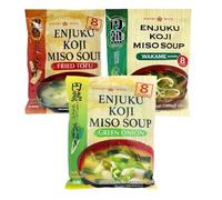 WaNaHong Hikari Enjuku Instant Japanese Miso Soup Assorted Mix Package (24 servings) | Ready in 1 Minute | Fried Tofu, Wakame, Green Onion