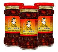 WaNaHong Laoganma Chilli Oil 280G (Pack of 3) - with Kohlrabi, Peanut & Tofu 辣三丁