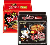 WaNaHong Samyang Stir Fried Hot Chicken Flavour Ramen Noodles - Original (5 Packs) & Double Spicy (5 Packs)