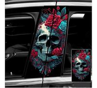 WANAHTON Pack of 2 Skull Rose HD Vinyl Car Stickers and Decals, Waterproof Sun Protection Scratch Protection for the B Pillars Stickers, Personalised Vehicle Door Pillar (#5)