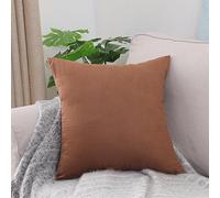 WANAM Multiple Sizes Throw Pillow Covers Decorative Suede Cushion Cover Nordic Plain Square Pillow Case for Sofa Bed Home Spring Decor-50x50cm,Brown