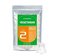 WANANFU Size 2 Empty Capsules Vegetarian (500 Count) Bundle with 2 Micro Lab Spoons, Compatible with Capsule Filling Machine Size 2