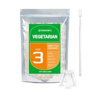 WANANFU Size 3 Empty Capsules Vegetarian (500 Count) Bundle with 2 Micro Lab Spoons, Compatible with Capsule Filling Machine Size 3