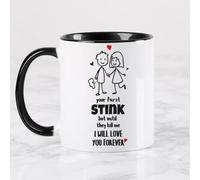 Wanapix | Ceramic Valentine's Day Mug | Gift for Couples | Hot Drink Cup | 325 ml | Your Farts Stink, but Until They Kill me, I Will Love You Forever