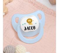 Wanapix | Personalised Baby Dummy | Silicone Teat for Newborns | 0-6 Months | Anatomical Soother BPA & Phthalate Free | Lion