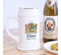 Wanapix | Personalised Beer Mug | German Ceramic Beer Stein | 580 ml | Dishwasher Safe | Original Gift | Lion