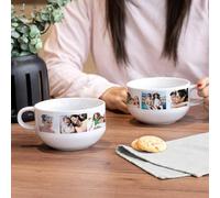 Wanapix | Personalised Breakfast Bowl with Handle | Ceramic Breakfast Bowl | Microwave and Dishwasher Safe | 100% Personalised