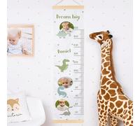 Wanapix | Personalised Children's Height Chart for Hanging | Track Growth with Name and Photos | Wall Height Chart | Easy-to-Install Panama Fabric | 100% Customisable | Dinosaurs