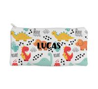 Wanapix | Personalised Pencil Case | Original Gift Idea | School Supplies | Back to School | Zip Pouch 20x11 cm | Dino