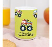 Wanapix | Personalised Plastic Cups with Name | BPA-Free Plastic | Children Small Mugs | 330ml | Monsters Cars
