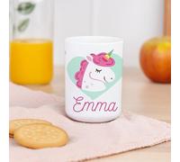 Wanapix | Personalised Plastic Cups with Name | BPA-Free Plastic | Children Small Mugs | 330ml | Unicorn