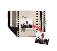 Wanapix | Personalised Sherpa Fleece Blanket with Photo and Texts | Extra Warmth 510 gsm (Fleece + Sherpa) | Anti-Pilling | Sofa/Bed Blanket | 120 x 180 cm | Series