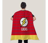Wanapix | Personalised Superhero Cape for Adults | Reversible Cape Customisable on Both Sides | Fun Costume for Adults | Lightning Hero (Name)