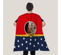 Wanapix | Personalised Superhero Cape for Adults | Reversible Cape Customisable on Both Sides | Fun Mother's Day Gift | Super Woman (Photo)
