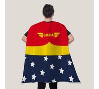 Wanapix | Personalised Superhero Cape for Adults | Reversible Cape Customisable on Both Sides | Fun Mother's Day Gift | Super Woman (Name)