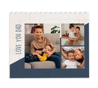 Wanapix | Personalized Block Puzzle | Compatible with Leading Brick Brands Original Gift for Men | 13x11cm | Dad Collage