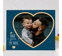 Wanapix | Personalized Block Puzzle | Compatible with Leading Brick Brands Original Gift for Men | 28 XL Pieces | 19x15cm | Hero Dad Heart