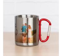Wanapix | Printed Steel Mug with Carabiner Handle | 30 apacity | Personalised with Full-Colour Printing | Camping and Hiking Mug | Printed with Any Text or Image