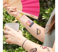 Wanapix | Temporary Tattoo | Personalized Tattoo Waterproof | Body Tattoos for Weddings, Events and Festivals | 100% Personalized | Rectangular 13x6,5cm