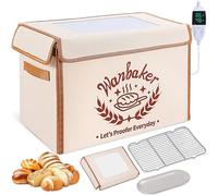 Wanbaker Folding Bread Proofing Box, 68-131F Temp Control 99H Timer, Foldable Dough Proofer for Sourdough Starter Pizza Yogurt Kombucha 6-Layer Insulated Fabric Metal Rack Included