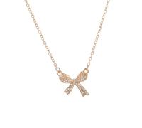 WanBigVa Dainty Bow Necklace Gold Silver Bow Tie Pendant Choker Necklace for Women and s Simple Chain Fashion Bowknot Necklace Jewelry Gifts, Zinc, No Gemstone