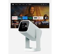 Wanbo Cube 1 Pro Smart Projector with Android TV & Google Play - Compact Portable Mini Projector and Bluetooth Speaker 8W, Keystone Correction, Home Theater for Small Spaces, Bedrooms, Dorms, Blue