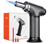 WANBRO Kitchen Torch Lighter, Windproof Adjustable Jet Flame Lighters with Safety Lock, Multi-purpose Butane Lighter Refillable for Cooking, BBQ, Baking, Crème Brûlée (NO Gas)