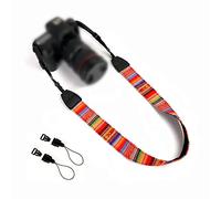 WANBY Camera Canvas Neck Shoulder Camera Strap with Quick Release Buckles Vintage Print Soft Colorful Camera Straps for Women Men All DSLR SLR Cameras (Rainbow)