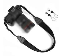 WANBY Camera Soft Neoprene Padded Shoulder Neck Strap with Quick Release Buckles Universal Camcorder Vintage Sling Belt Strap for Women Men All DSLR SLR Cameras (Soft Black)