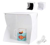 WANBY Photo Studio Tent Mini Foldable Photography Studio Portable Light Box Kit with LED Light Tent Adjustable Brightness LED Light and 2pcs Background(23.5 X 23.5cm / 9' X 9')