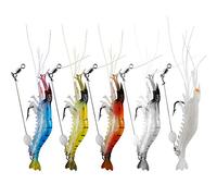 WANBY Proven Explosive Soft Shrimp Swimbait Jigging Freshwater Saltwater Fishing Lures with Hook Fishing Tackle for Trout Bass Salmon（5pcs Craws）