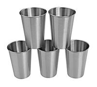 WANBY Stainless Steel Cups 500ml Unbreakable and Reusable Drinking Cups Eco-Friendly Healthy Tumbler Set for Milk Juice and Water Dishwasher Safe (5Pcs)