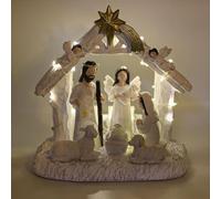 WANCHIY Nativity Set - Light Up Nativity Scene Set with LED Lights - Christmas Nativity Sets & Figures with Manger, Christian Christmas Decorations Indoor for Home Display
