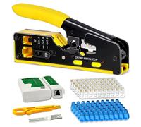 WANCHIY RJ45 Crimp Tool for Cat5 Cat6 Cat7 Pass Through Connectors