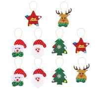Wanciler 10 PCS Felt Christmas Theme Hanging Ornaments Snowman Santa Claus Reindeer Christmas Tree Cute Xmas Tree Decorations for Home, Party Festive Décor