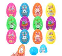 Wanciler 12 Pcs Printed Bright Easter Plastic Eggs with Animal Patterns Plastic Easter Eggs Decorations Fillable Empty Eggs Bulks for Easter Hunt Basket Stuffers Fillers and Party Favor