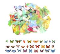 Wanciler 120Pcs Transparent Butterfly Stickers for Scrapbooking Self-Adhesive Vintage Butterfly Stickers Waterproof Aesthetic Scrapbook Stickers for Adult Card Making Letters Journaling DIY Crafts