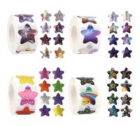 Wanciler 2000 Pcs Shiny Star Stickers Star Reward Stickers for Teachers 2.5CM Self Adhesive Waterproof Holographic Star Stickers Teacher Supplies for Classroom School Reward Chart