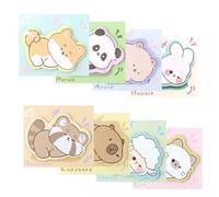 Wanciler 240 Sheets Cute Animal Sticky Notes for Student Kids 8 Packs Cartoon Sticky Notes Set Refrigerator Sticky Notes for School Office Supplies Memo Party Bags Filler