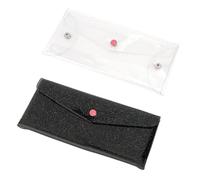 Wanciler 2pcs Clear Pencil Case - Waterproof PVC Zippered, Sparkling Shiny Pencil Case Multi-Purpose Pouch for School, Office & Travel