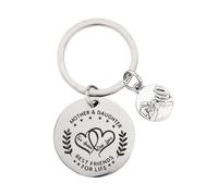Wanciler Mothers Day Keyring, Mum Keyring from Daughter, Best Friends for Life, Two Hearts One Love Gift for Mum from Daughter, Mother's Day Gift Birthday Present