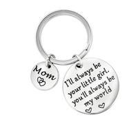 Wanciler Mother's Day Mum Gifts Women Keyring Keychain Gift For Mum Mothers Day Birthday From Daughter I'll Always Be Your Little Girl You'll Always Be My World Keychain