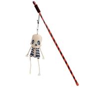 Wand Toys for Cats Interactive Kitten Halloween Feathers and Bell Stick Toy
