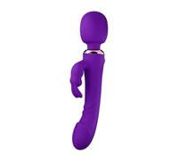 Wand Vibrator - Curvy Triple Pleasure Rabbit Magic Wand Vibrator - Rechargeable Massage Wand Sex - Waterproof and Powerful Sex Wand - 2 Motors with 10 Modes - Vibrator for Women and Couples (Purple)