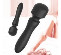 Wand Vibrator Massager for Women & Men - Dual Ended 14 Vibration Modes Magic Wand with G-Spot & Anal Flexible Tail, Waterproof Rechargeable Silicone Sex Toy for Couples - Wand Classic