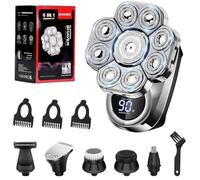 Wandefol Head Shavers for Bald Men, 9D Electric Shavers Razor with LED Display, Waterproof IPX7 Bald Head Razor 8-in-1, Hair Trimmer, Nose Trimmer, Face Beard Trimmer for Men, Nice Gift